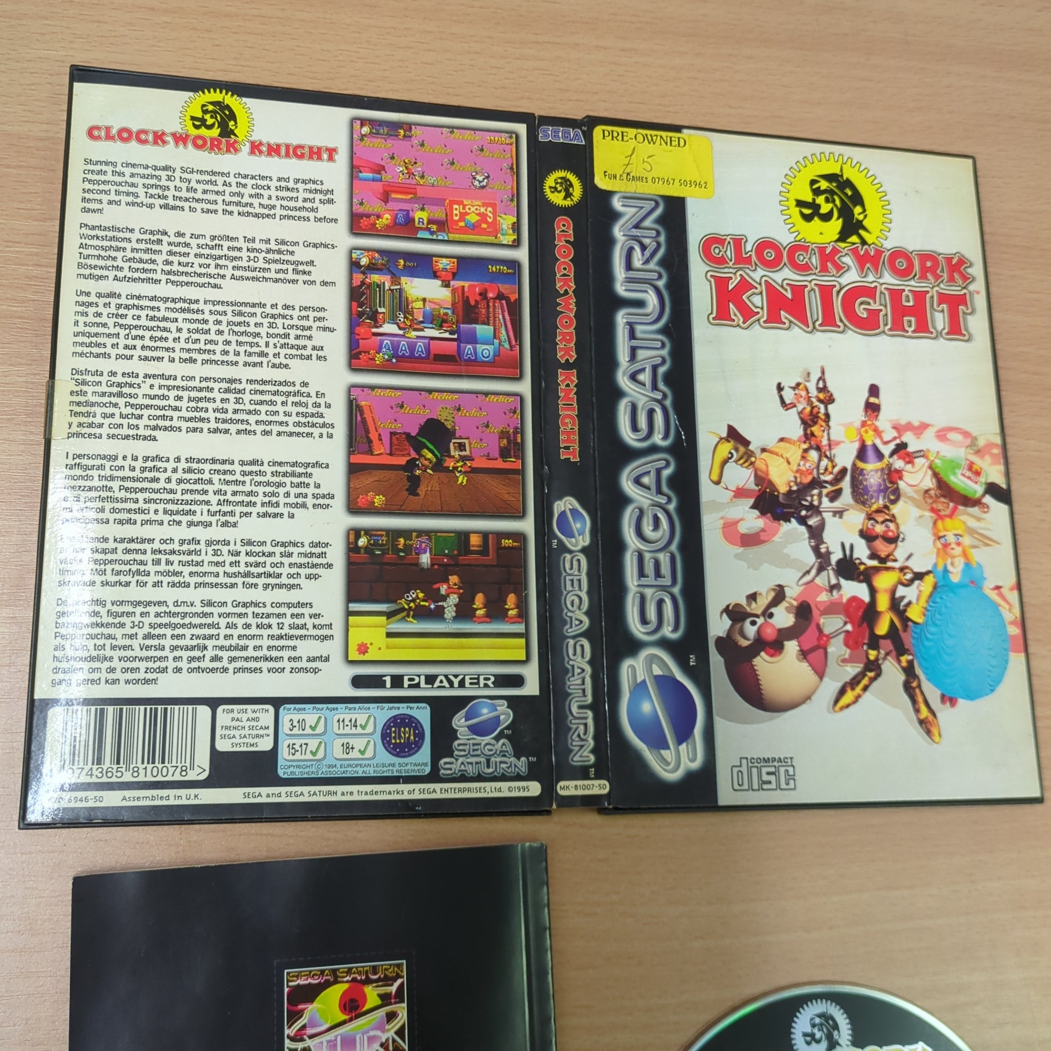 Clockwork Knight for Sega Saturn selling